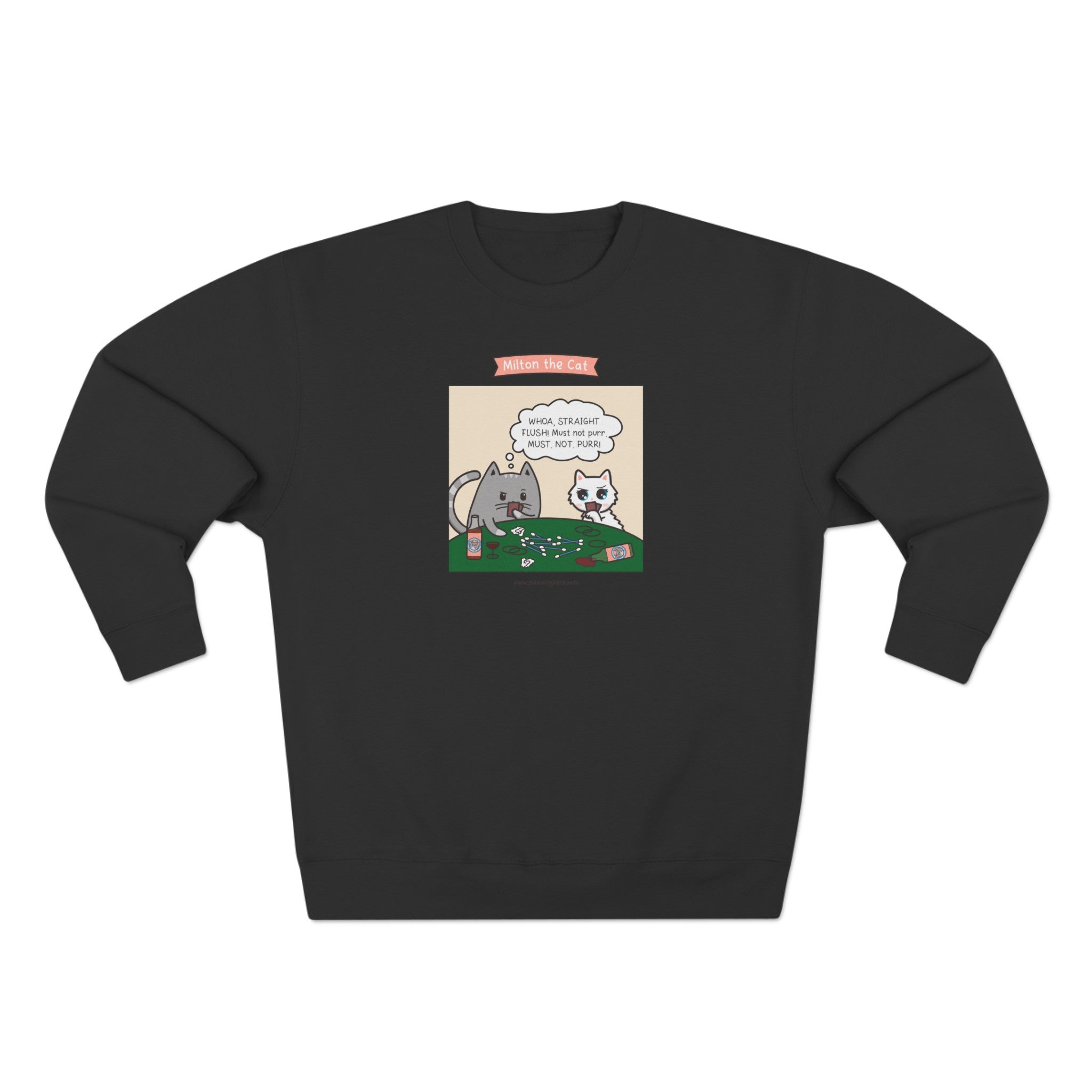Cat Poker Comic Crewneck Sweatshirt