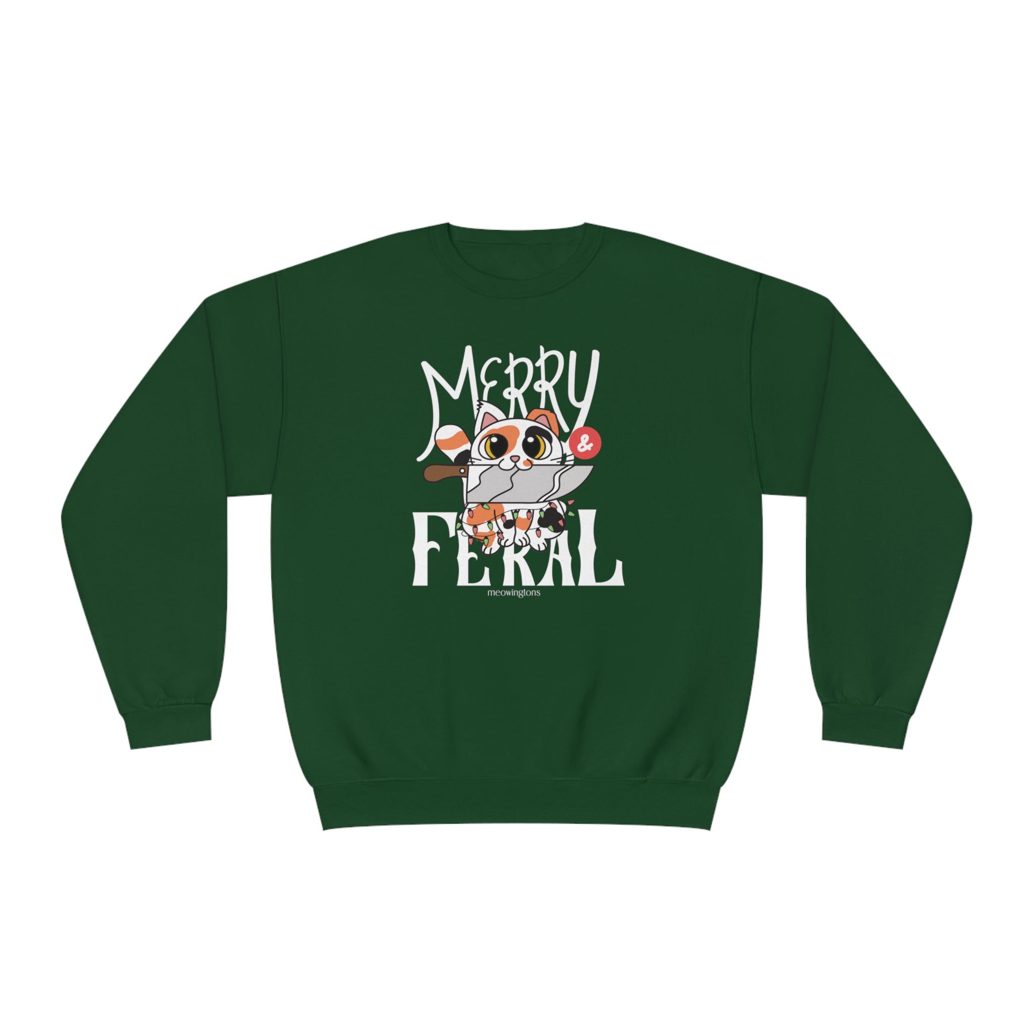 Merry & Feral Christmas Cat Sweatshirt