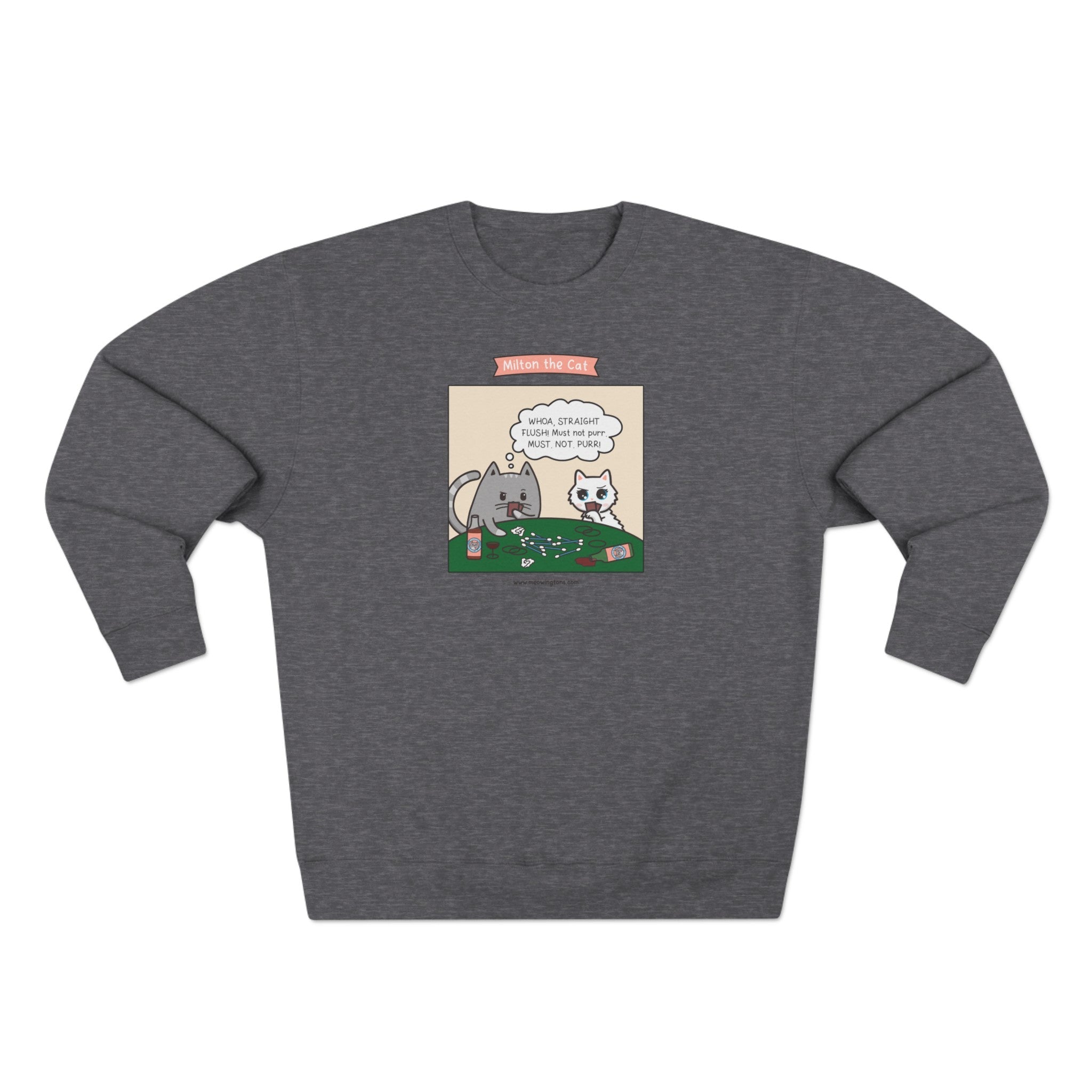 Cat Poker Comic Crewneck Sweatshirt