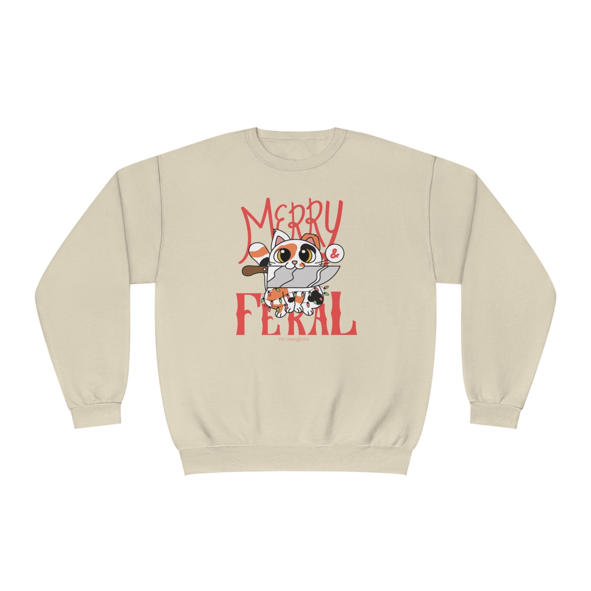 Merry & Feral Christmas Cat Sweatshirt