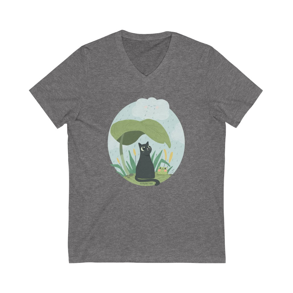 Rainy Days Cats & Plants V-Neck T-Shirt