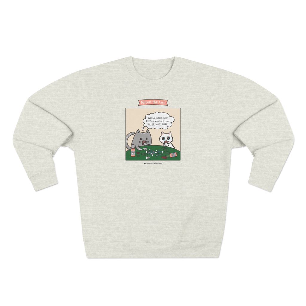 Cat Poker Comic Crewneck Sweatshirt