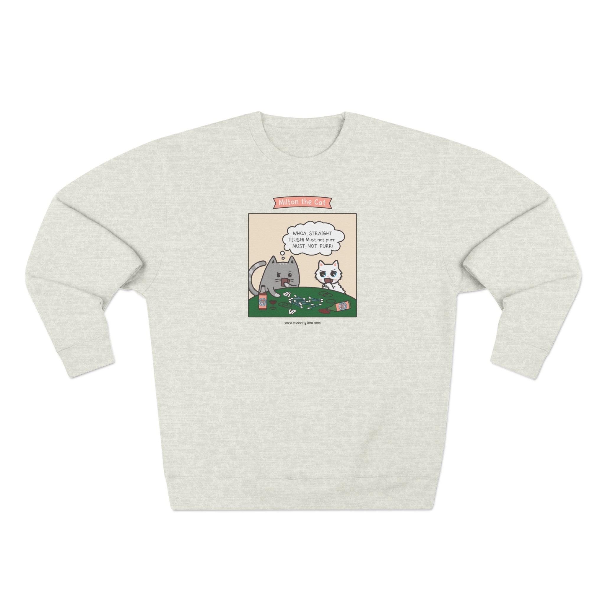 Cat Poker Comic Crewneck Sweatshirt