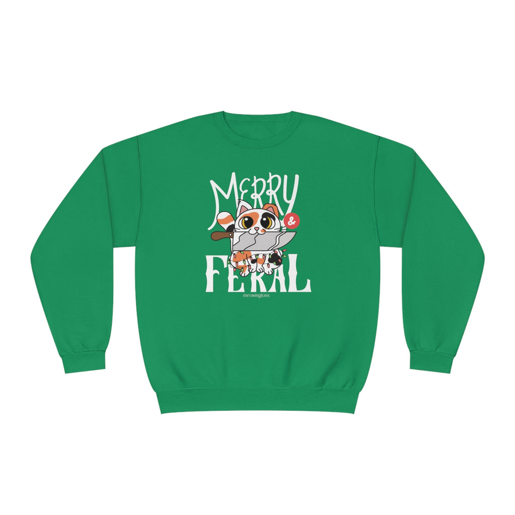 Merry & Feral Christmas Cat Sweatshirt