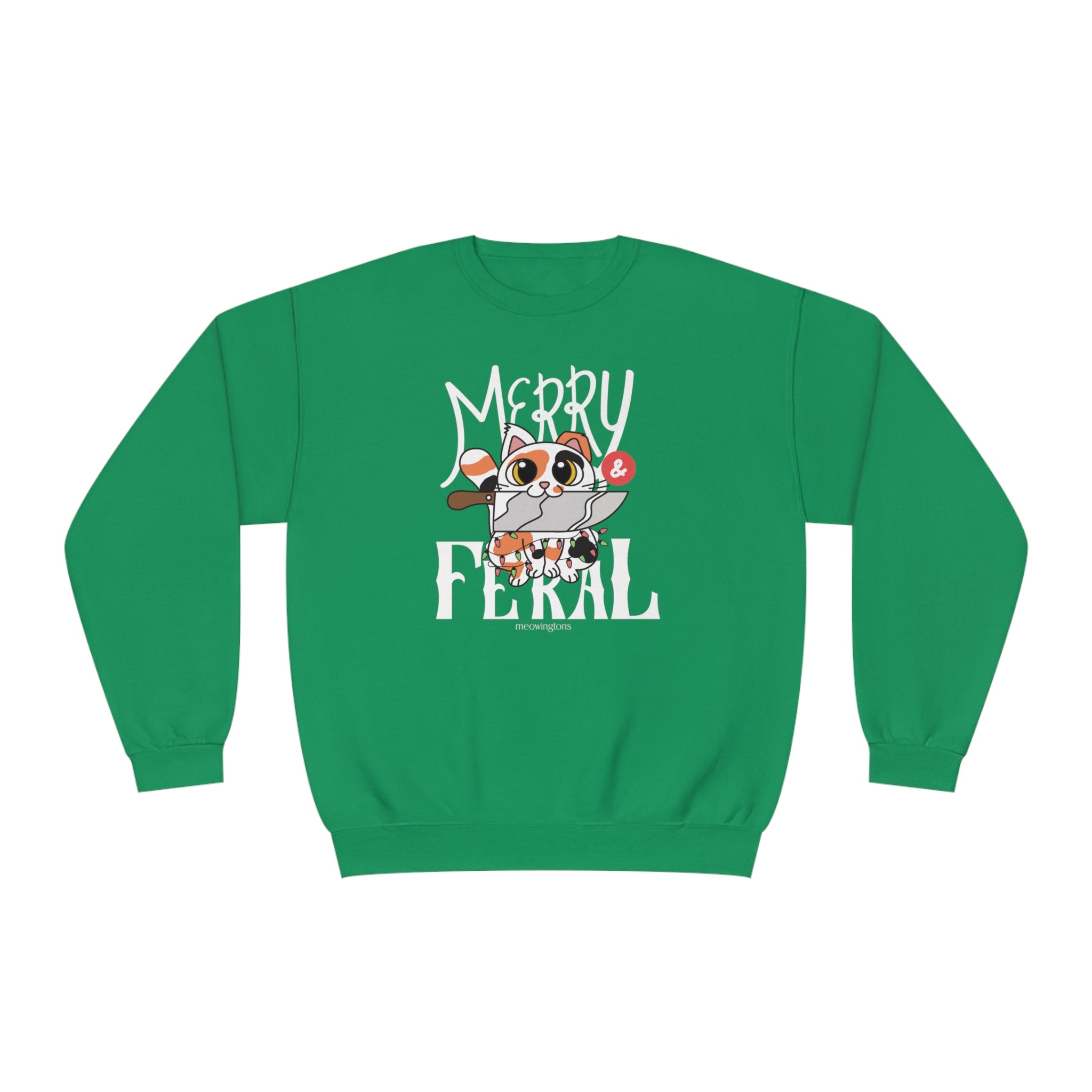 Merry & Feral Christmas Cat Sweatshirt