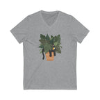 Jungle Cats & Plants Jersey V-Neck T-Shirt