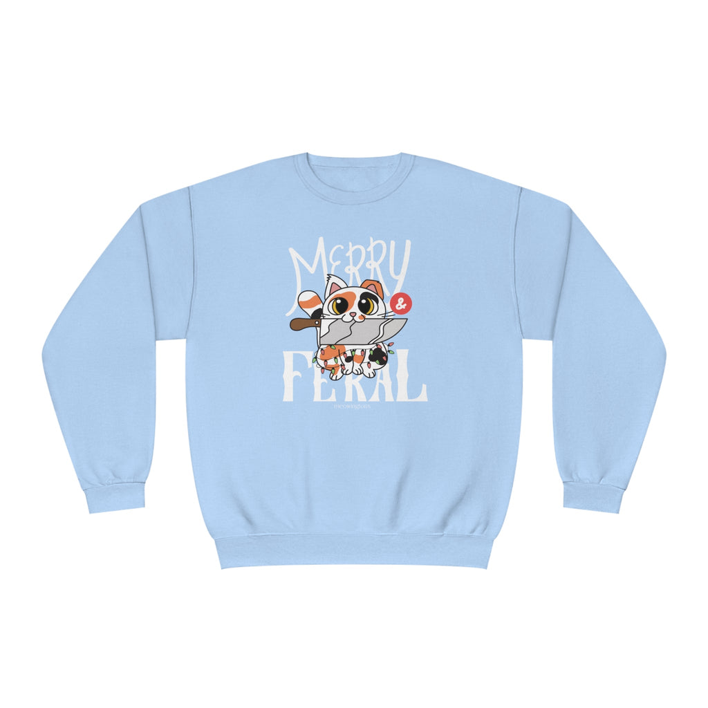 Merry & Feral Christmas Cat Sweatshirt