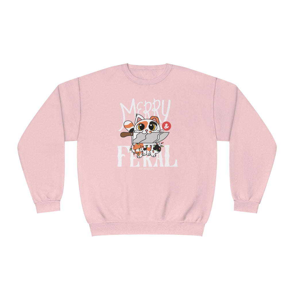 Merry & Feral Christmas Cat Sweatshirt