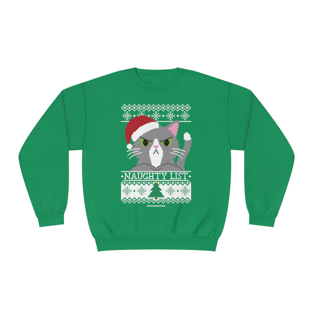 Naughty List Cat Crewneck Sweatshirt