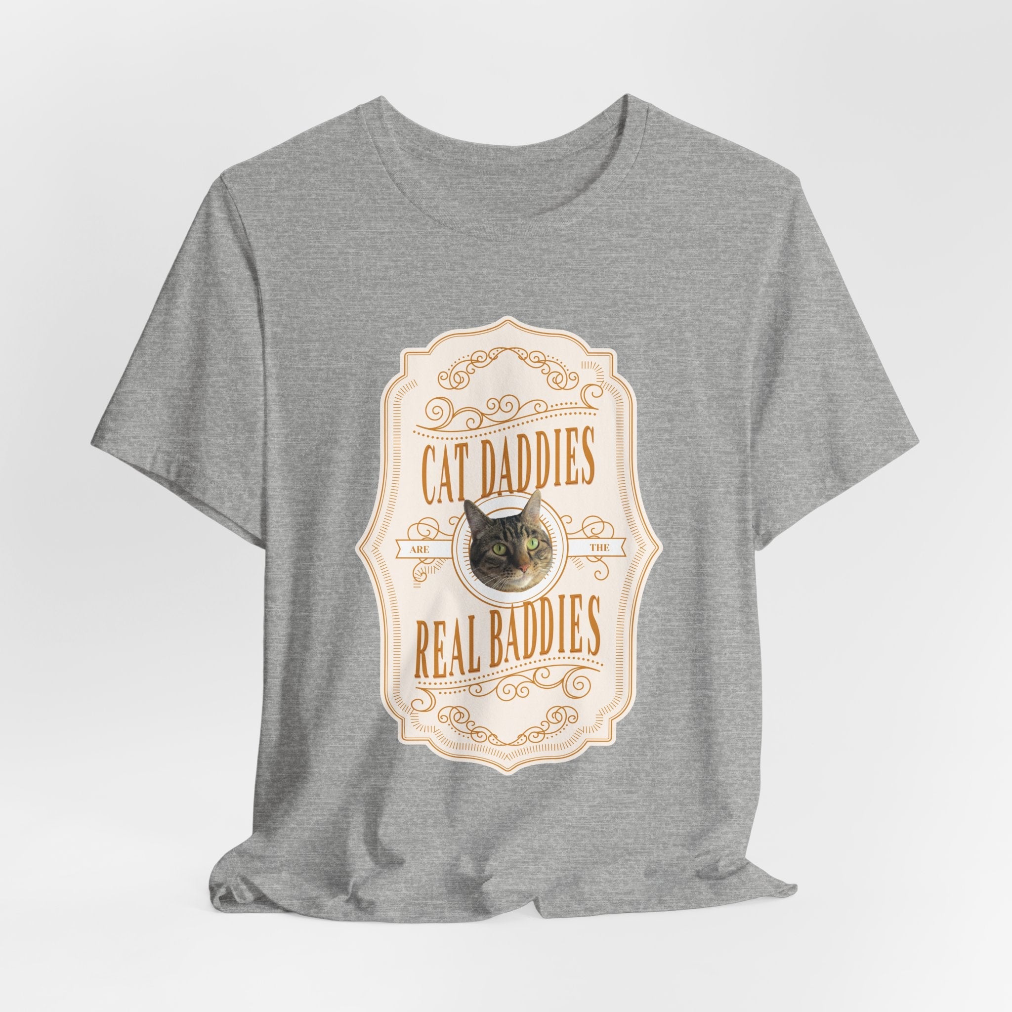 Custom Cat Daddies Are The Real Baddies Whiskey Label T-Shirt - Light