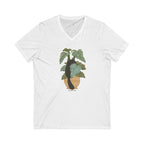 Tropical Jungle Cats & Plants Jersey V-Neck Tee