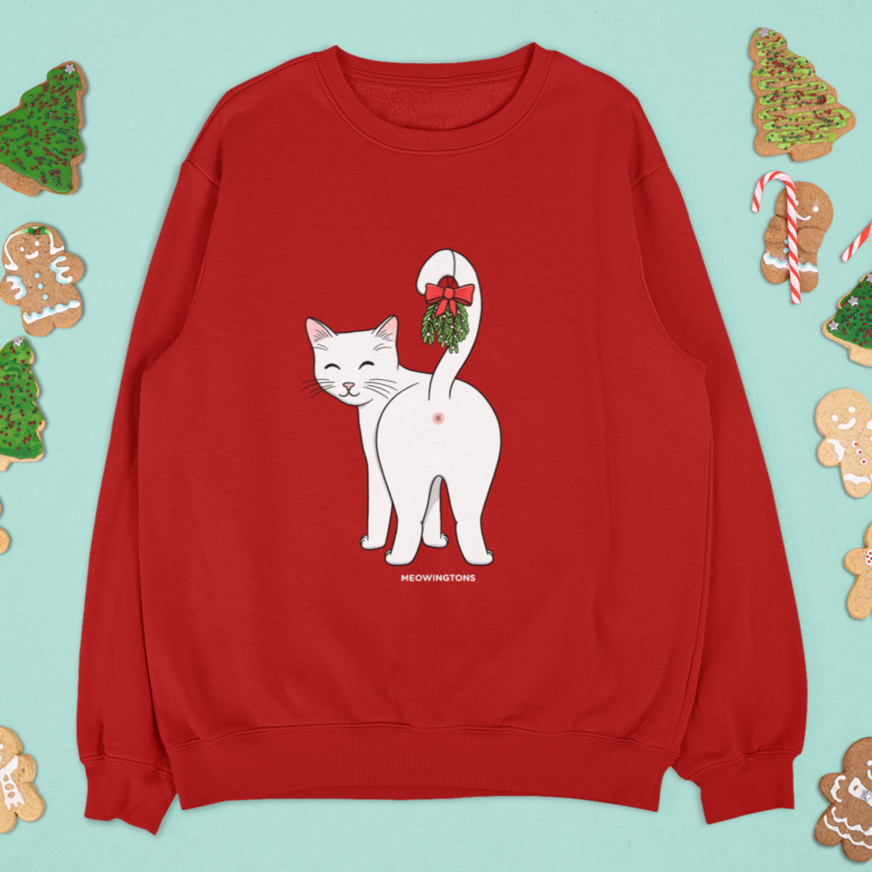 Kiss My Mistletoe Cat Butt Sweatshirt